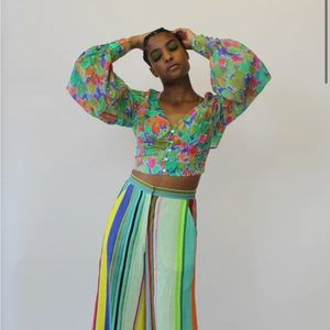 Floral Watercolour Cropped Bodice Blouse